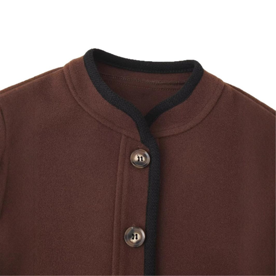 Damen elegante Blazerjacke aus hochwertigem Material mit Knopfverschluss EB