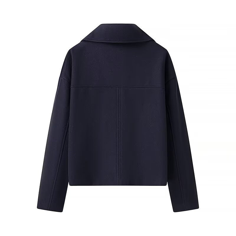 Damen Modische Doppelreiher-Wolljacke EB