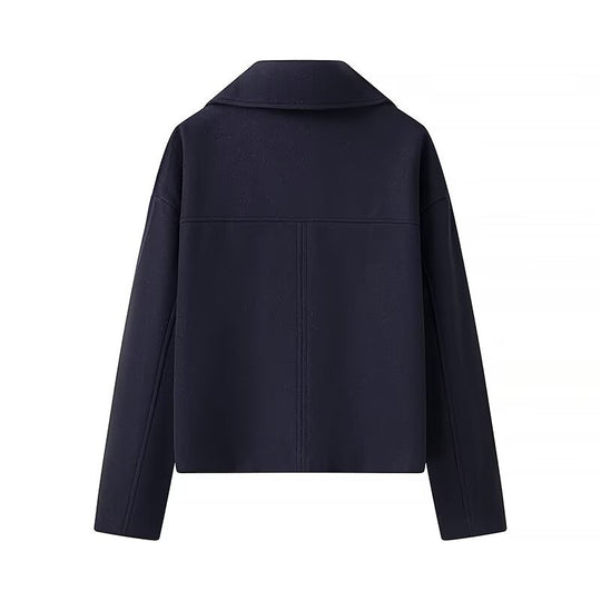 Damen Modische Doppelreiher-Wolljacke EB
