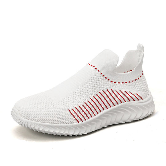 Damen Atmungsaktive Slip-On Sneakers mit elastischem Rippdesign EB