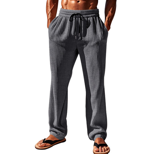 Herren Bequeme Freizeithose mit Rippstruktur und verstellbarem Bund EB
