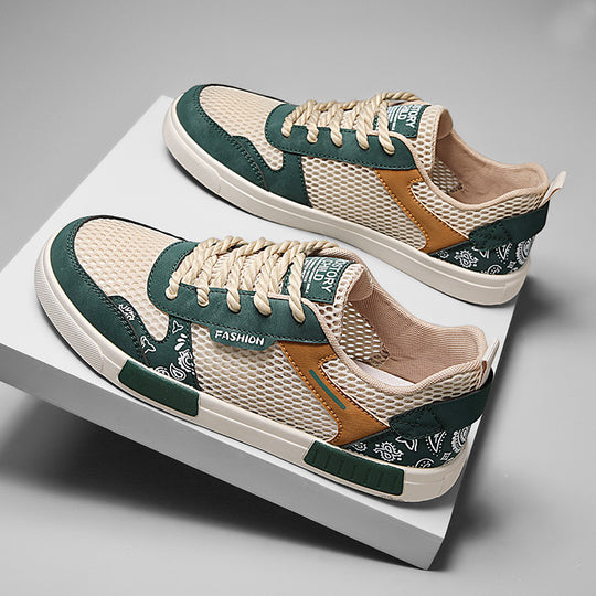 Unisex atmungsaktive Freizeit-Sneaker mit luftigen Mesh-Einsätzen und Bandana-Muster EB
