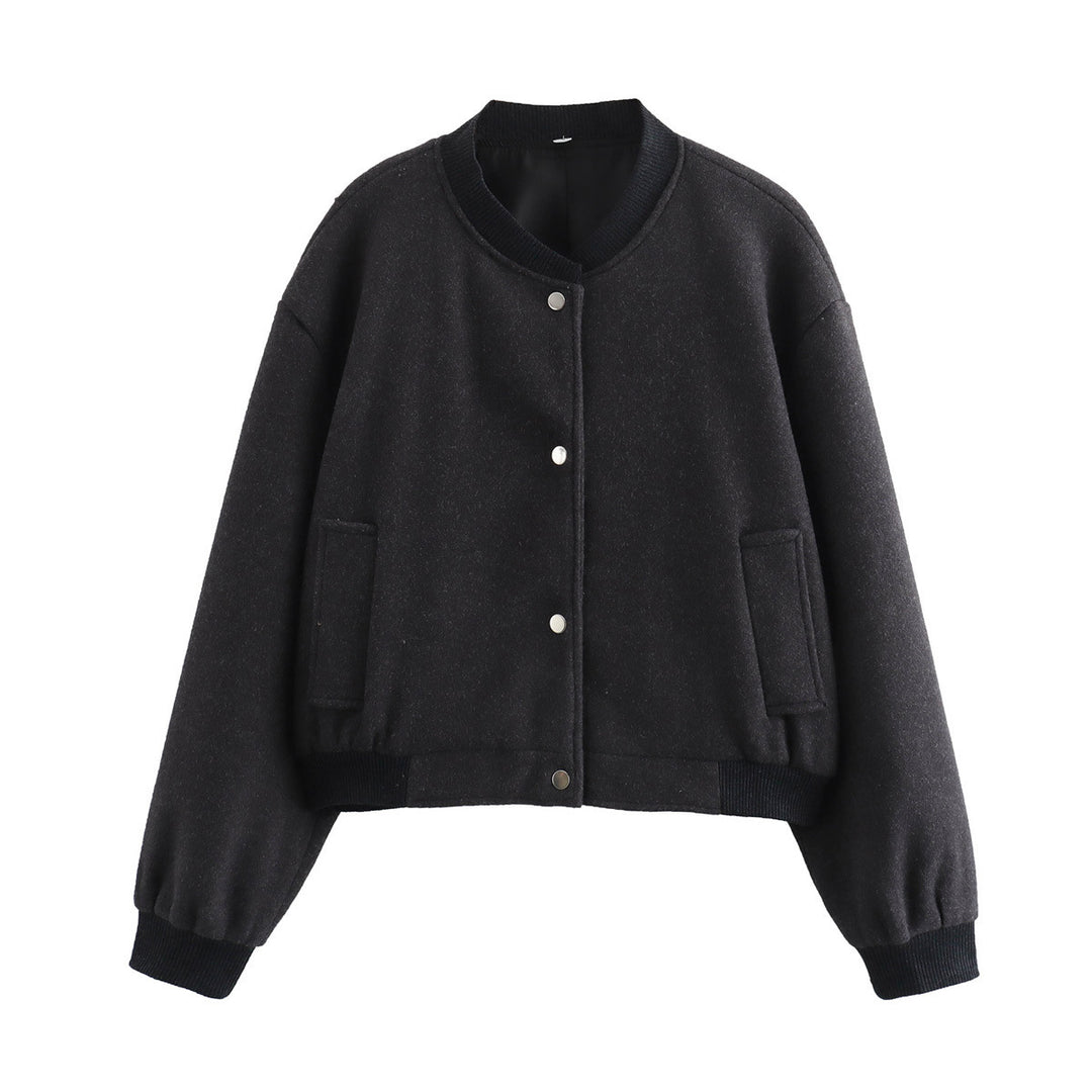 Damen Übergangsjacke mit weichem Wollmaterial und praktischen Taschen EB