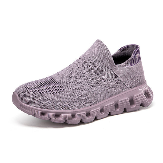 Damen Bequeme Slip-On Sneakers mit atmungsaktivem Obermaterial und dämpfender Sohle EB