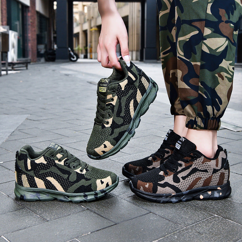 Damen Sportliche Sneaker mit Camouflage-Design und atmungsaktiver Obermaterialstruktur EB