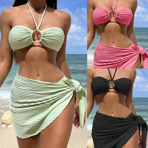 Damen Bandeau-Bikini mit elastischem Wickelsaft EB