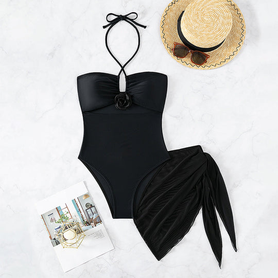 Damen Einteiliger Badeanzug mit modischem Cut-Out und elegantem Wickeldetail EB