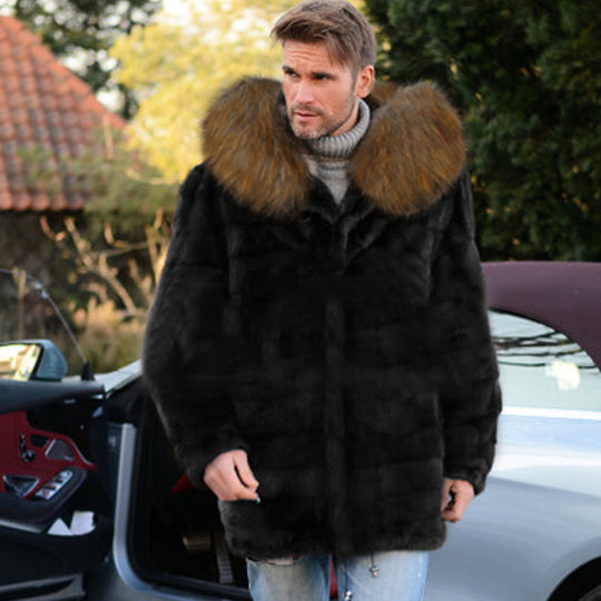 Herren Luxus Kunstfellmantel EB