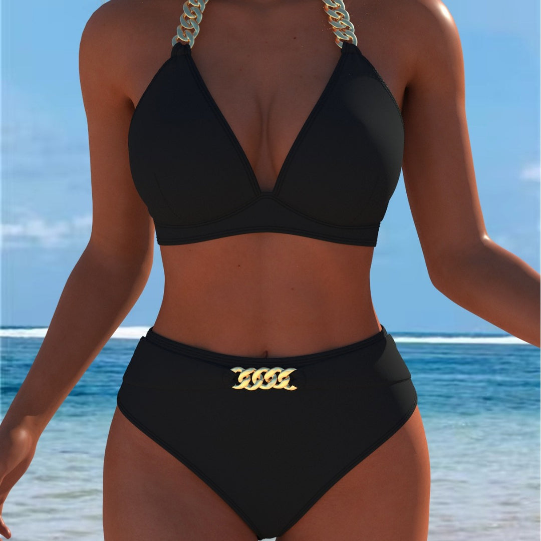 Damen Bikini mit luxuriösem Marmormuster und edlen Details EB