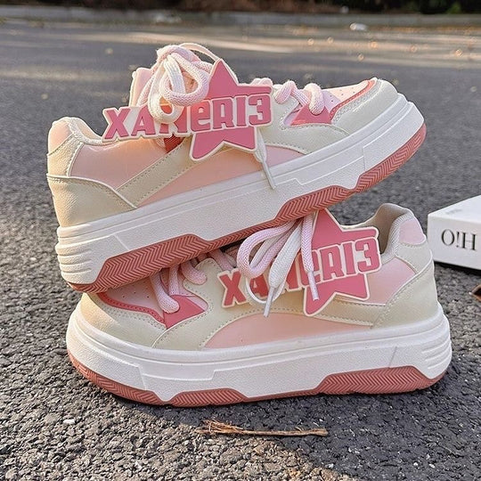 Damen Sportliche Trend-Sneaker mit modischem Design und strapazierfähiger Sohle EB