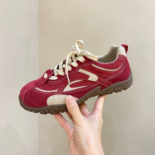 Damen Sportliche Wildledersneaker mit atmungsaktivem Mesh-Einsatz EB