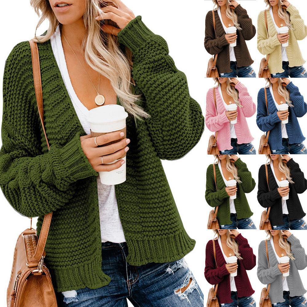 Damen Grobstrickjacke mit lässigem Schnitt und tiefen Taschen EB