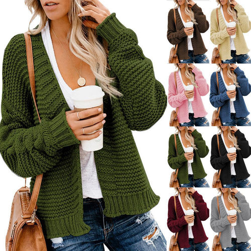 Damen Grobstrickjacke mit lässigem Schnitt und tiefen Taschen EB