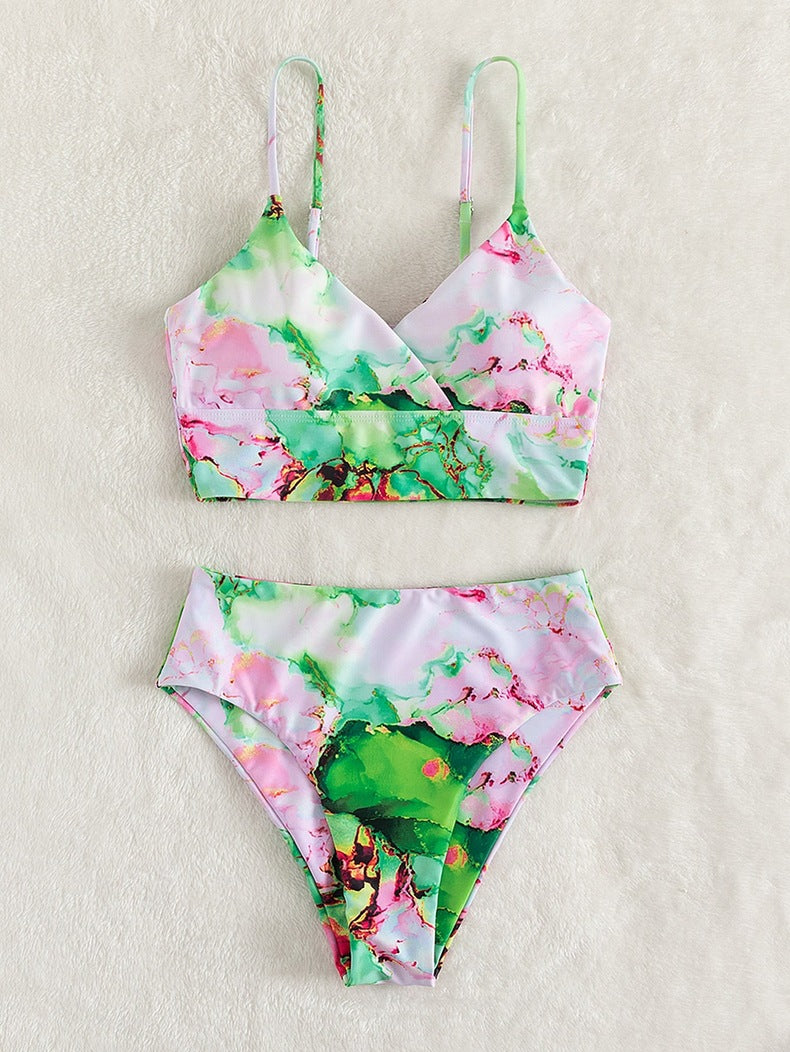 Damen Bikini-Set mit elegantem Wellenmuster EB