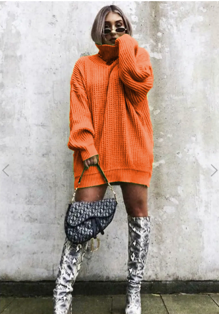Damen Oversized Strickpullover im modernen Waffelmuster EB