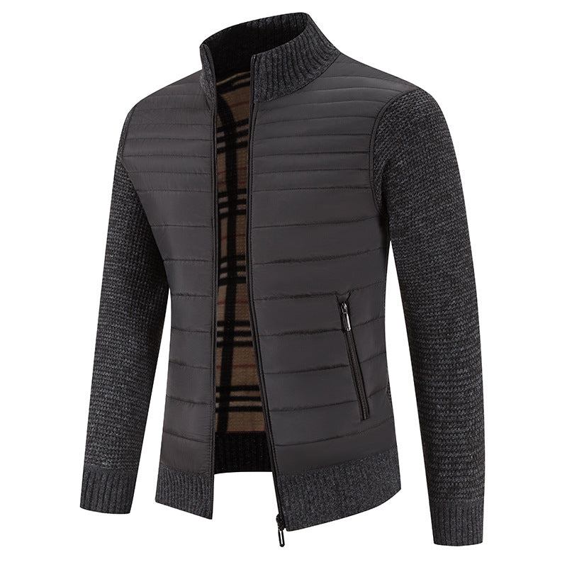 Herren lässige Steppjacke mit Strickärmeln EB