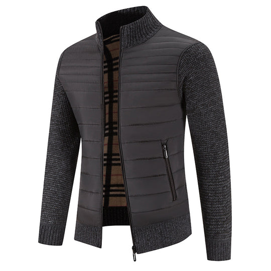 Herren lässige Steppjacke mit Strickärmeln EB