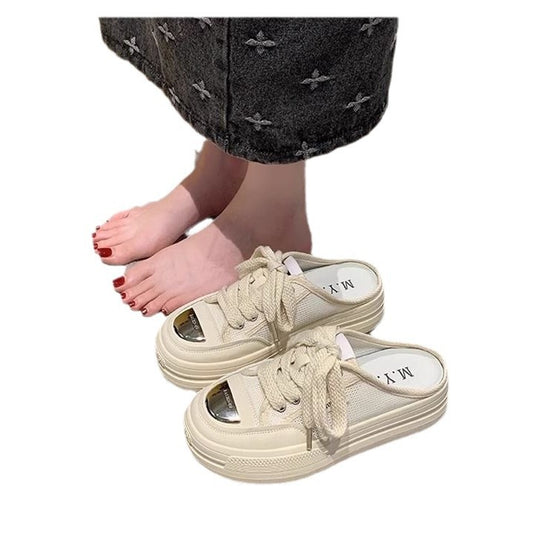 Damen modische Plateausneaker mit atmungsaktiver Oberflächenstruktur und robustem Sohlenprofil EB