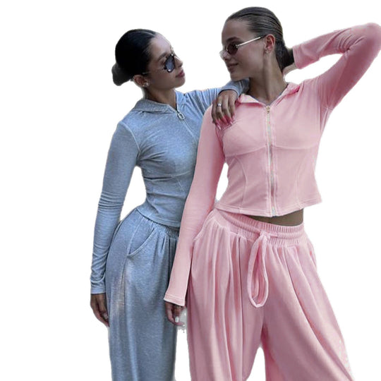 Damen nan weite Lounge-Palazzohose mit elastischem Komfortbund, Tunnelzug und ballonförmigem Saum EB