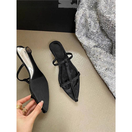 Damen elegante Zehentrenner mit schmalen Riemchen EB