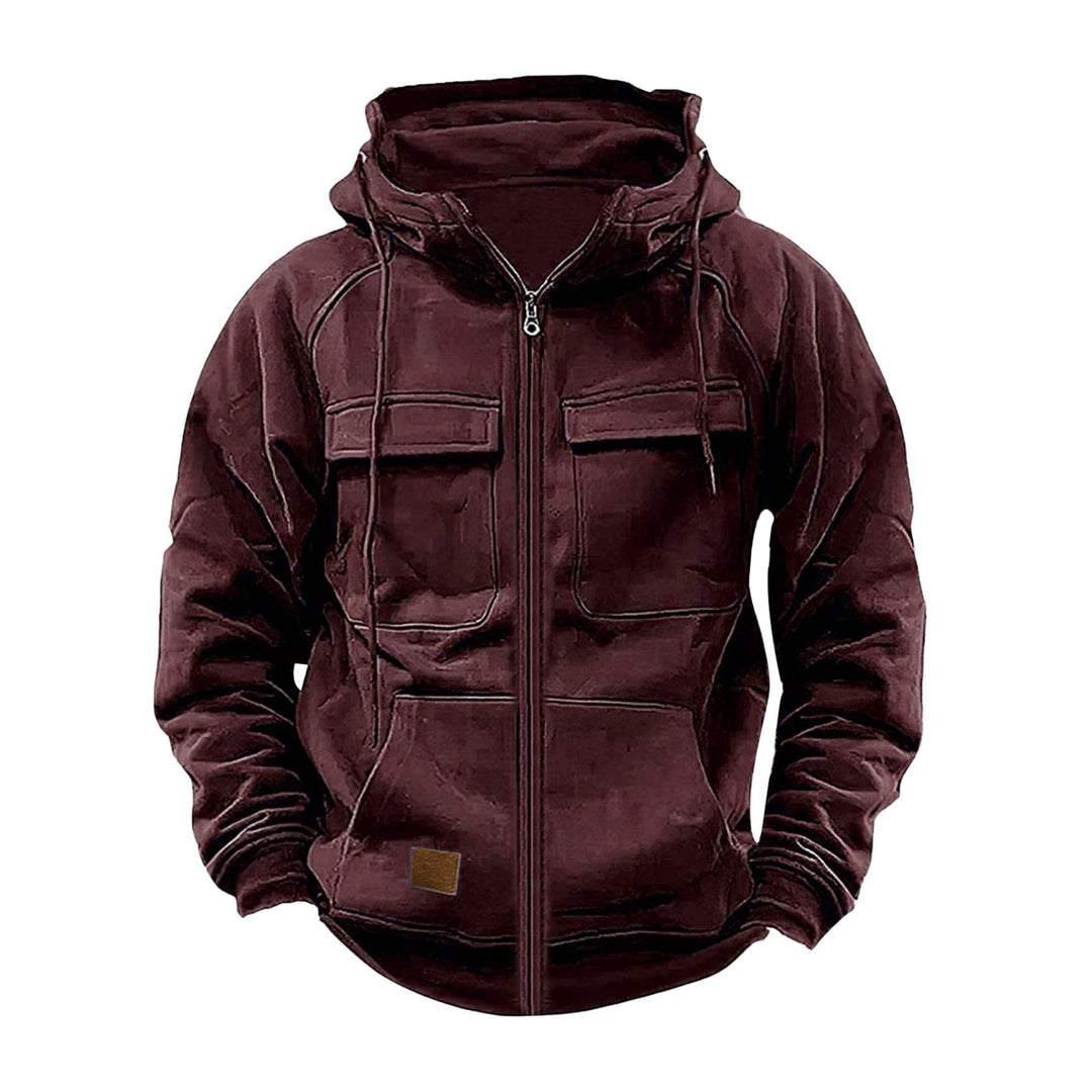 Herren funktionale Kapuzenjacke mit großen Fronttaschen EB