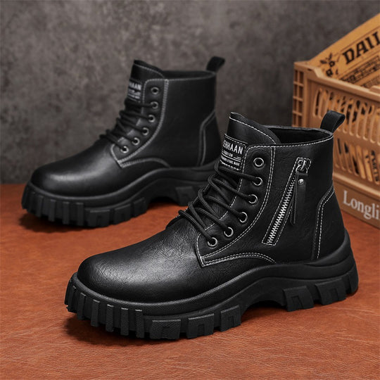 Damen Stiefeletten mit robustem Profil und seitlichem Reißverschluss EB