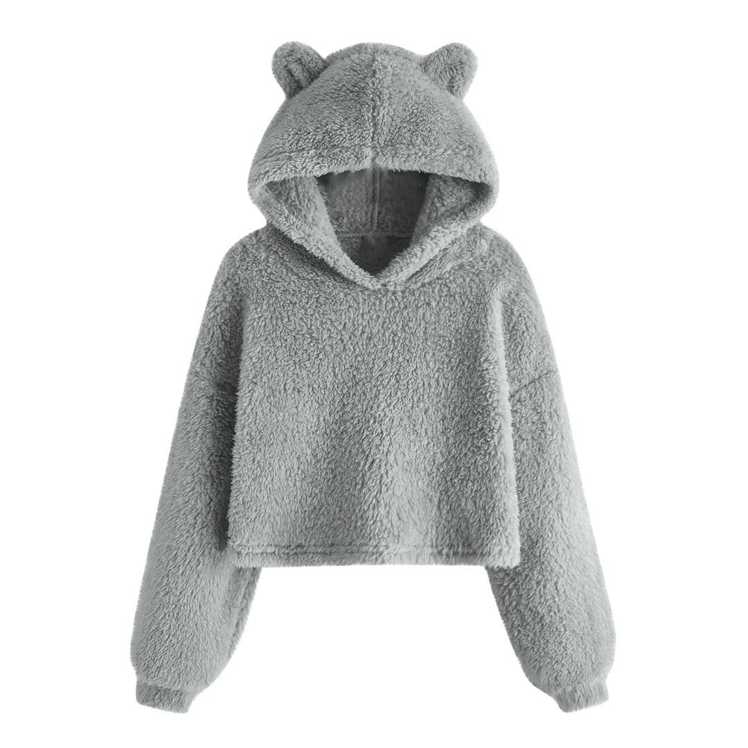 Damen Kuscheliger Fleece Hoodie mit Bärenohren EB