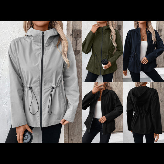 Damen leichte Kapuzenjacke mit einstellbarem Bund EB