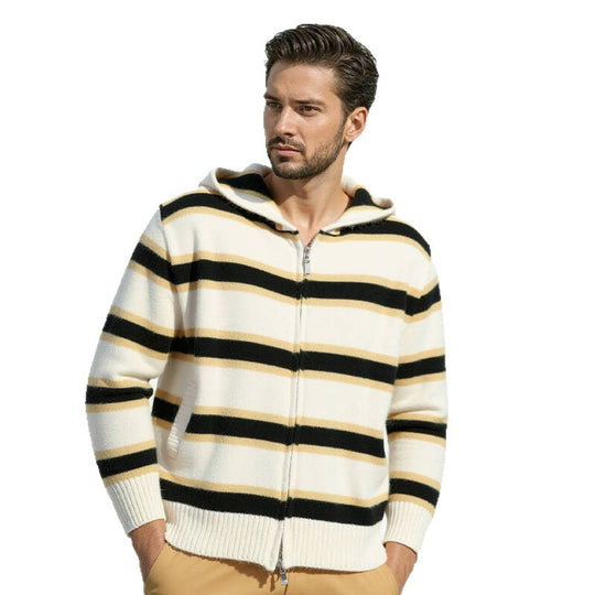 Herren Kapuzenjacke mit modernen Streifen und praktischen Taschen EB