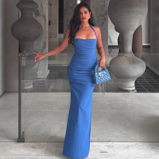 Damen Wickelkleid mit schmalem Taillenschnitt und elegantem tiefem Schlitz EB