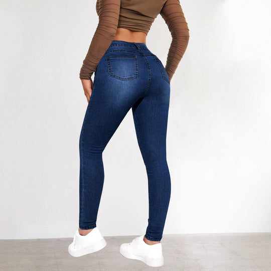 Damen Skinny Jeans mit hohem Bund und figurschmeichelndem Schnitt EB