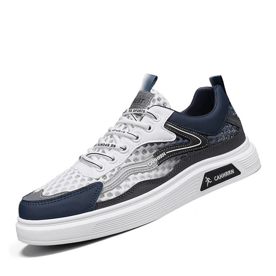 Herren atmungsaktive Wabenmesh-Street-Sneaker mit PU-Overlays, verstärkter Zehenkappe und profiliertem Gummirand EB