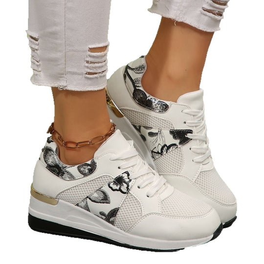 Damen Sportliche Sneakers mit floralem Design und atmungsaktivem Obermaterial EB