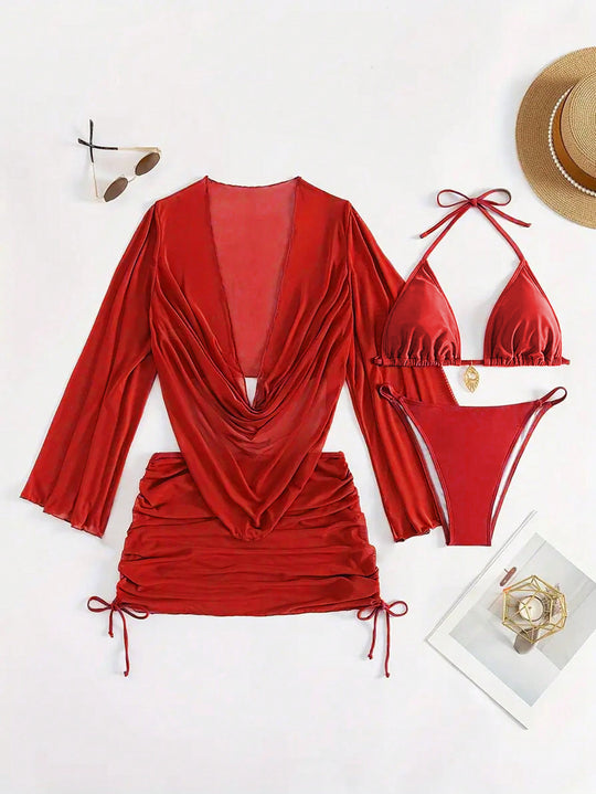 Damen Bikini-Set mit elegantem Wickeloberteil EB