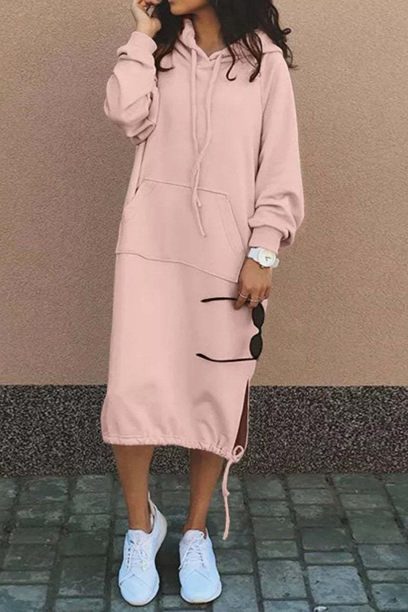 Damen Hoodie-Kleid mit lässiger Passform und praktischen Taschen EB