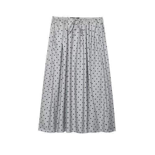 Damen Midi-Rock mit verspieltem Punkte-Design und elastischem Taillenzug EB