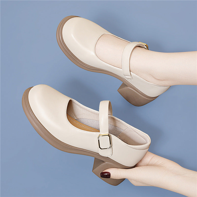 Damen Elegante und bequeme Slingback-Schuhe mit modischem Riemen und Plateau-Heel EB
