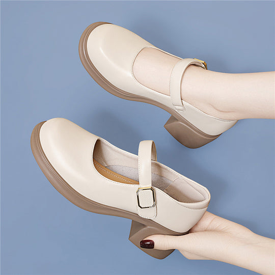 Damen Elegante und bequeme Slingback-Schuhe mit modischem Riemen und Plateau-Heel EB