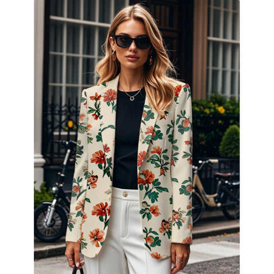 Damen Blazer mit floralen Mustern und modernem Schnitt EB