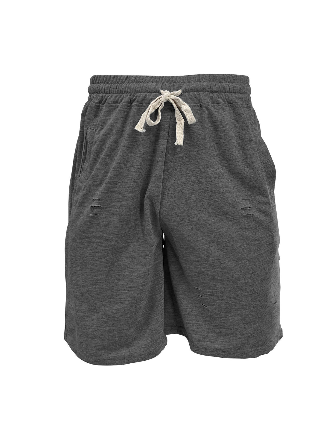 Herren nan lässige Sweatshorts mit elastischem Tunnelzugbund Eingrifftaschen und Used-Optik EB