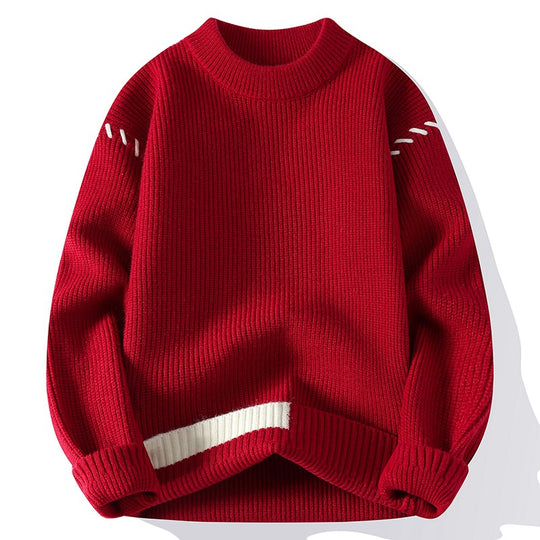 Damen Grober Strickpullover mit innovativem Design und dekorativen Details EB