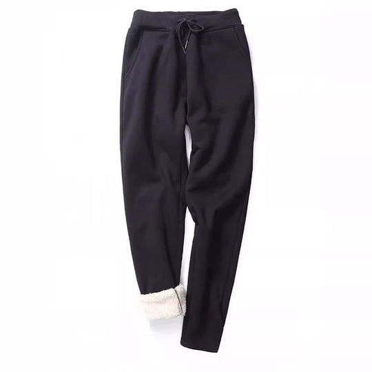 Damen nan gefütterte Thermo-Jogginghose mit Teddyfutter, elastischem Bund und Kordelzug EB