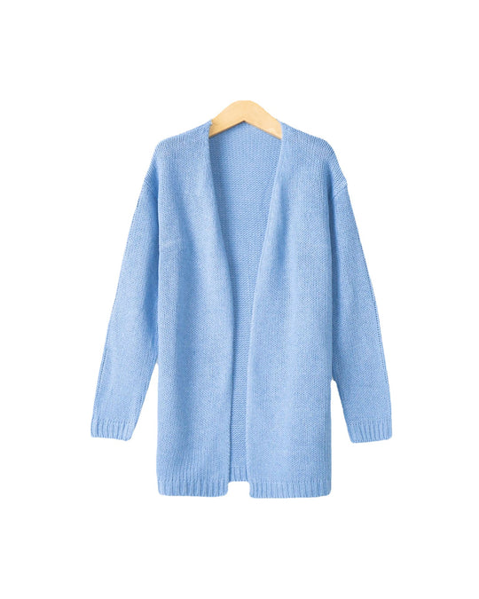 Damen Offene Strickjacke mit lässigem Schnitt und Taschen EB