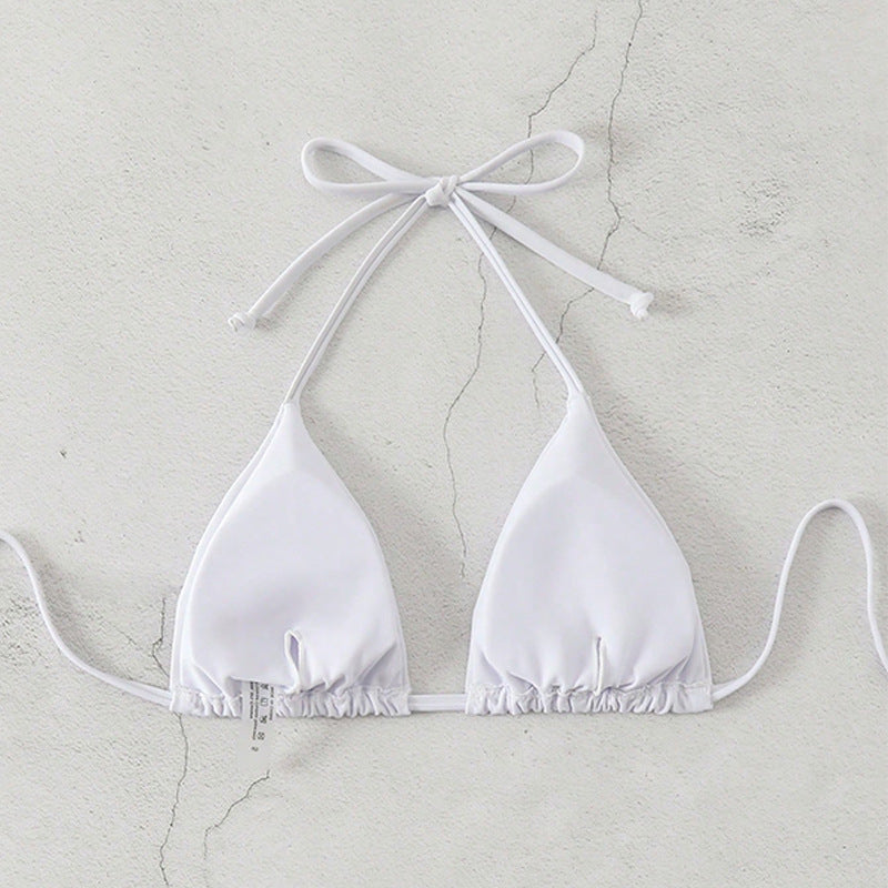 Damen Triangel-Bikini mit tierischem Muster und verstellbaren Bindebändern EB