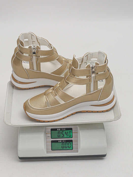Damen Sportliche Plateau-Sandale mit geflochtenem Riemen und dämpfender Profilsohle EB