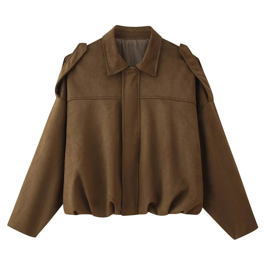 Damen Pilotjacke mit modischem Oversized-Schnitt und erweiterten Schultern EB