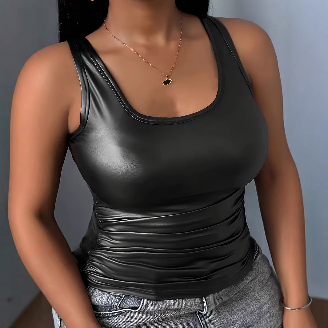Damen Body mit glänzender Oberfläche und figurbetontem Schnitt EB