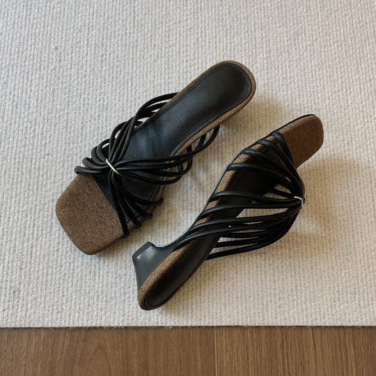 Damen Sandalen mit elegantem Flecht-Design und komfortablem Plateau EB