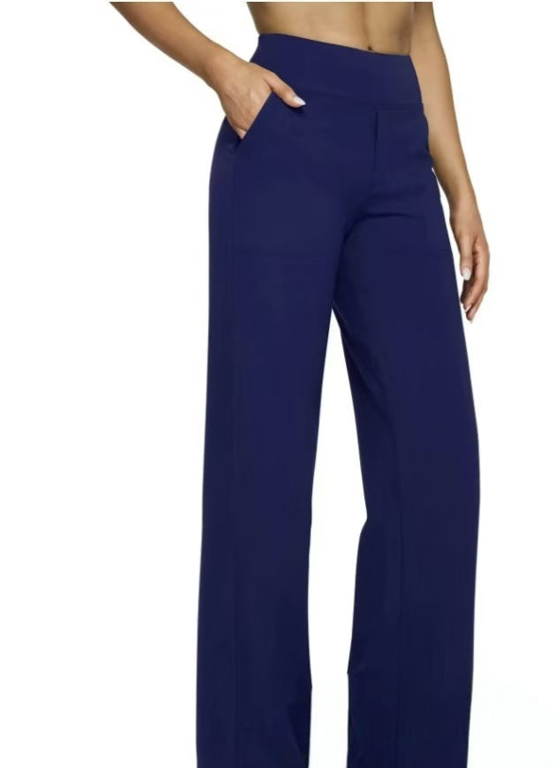 Damen Weit geschnittene Komfort-Hose mit elastischem Bund und praktischen Taschen EB