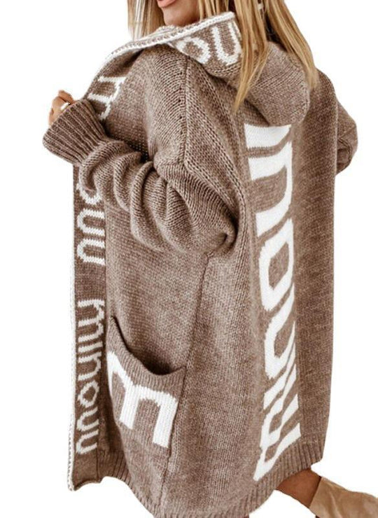 Damen Oversize Strickmantel mit praktischem Taschen-Design EB